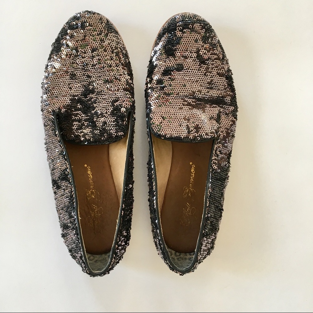 Matt Bernson Purple Gunmetal Sequin Loafer, 6.5